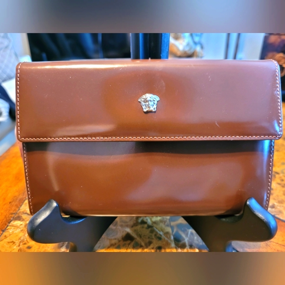 Versace Brown Leather Men's Bag